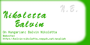 nikoletta balvin business card